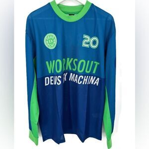 Deus Ex Machina Worksout Jersey Downhill Bicycle Jersey Shirt Blue NWT Lg